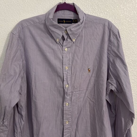 Ralph Lauren- pink and white stripes button down Size XL 17 - Picture 2 of 7